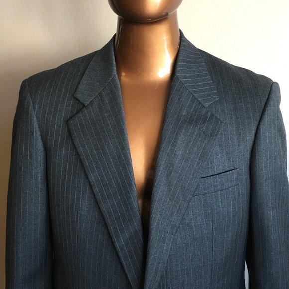 BANCROFT NEW YORK Charcoal Grey Wool Pinstripe Suit  40S - Picture 3 of 15